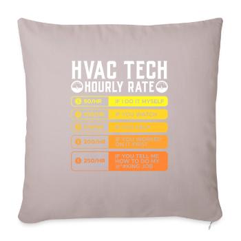 Technicien en climatisation, taux horaire de réfrigération - Housse de coussin décorative 45 x 45 cm - taupe clair - Devant