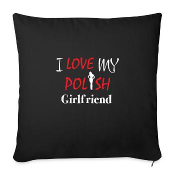 LOVE Poland - Sofa pillowcase 17,3'' x 17,3'' (45 x 45 cm) - black - Front