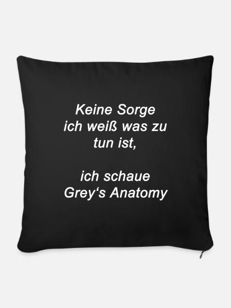 Greys Anatomy Spruch - Sofakissenbezug 45 x 45 cm - Schwarz
