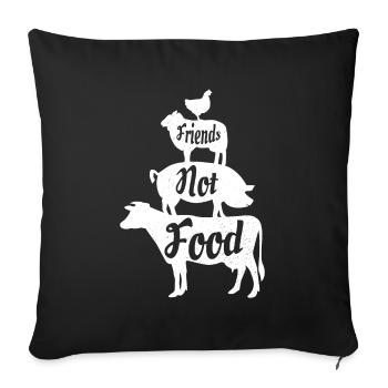Vegan Vegan Animaux Végétariens Cadeau Bien-être des Animaux - Housse de coussin décorative 45 x 45 cm - noir - Devant