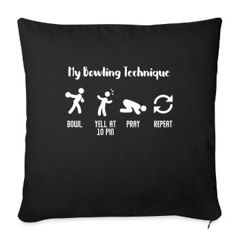 Ma technique Bowling Technique Bowling Strike - Housse de coussin décorative 45 x 45 cm - noir - Devant