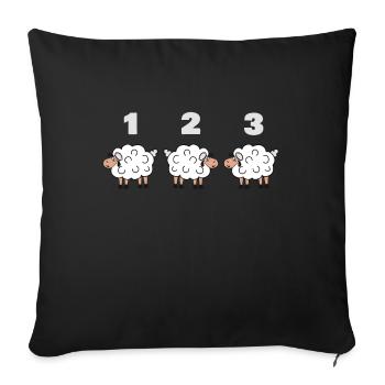 Mouton mouton berger berger agneau laine - Housse de coussin décorative 45 x 45 cm - noir - Devant