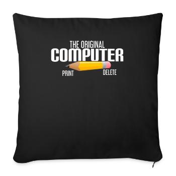 L'ordinateur d'origine - Housse de coussin décorative 45 x 45 cm - noir - Devant