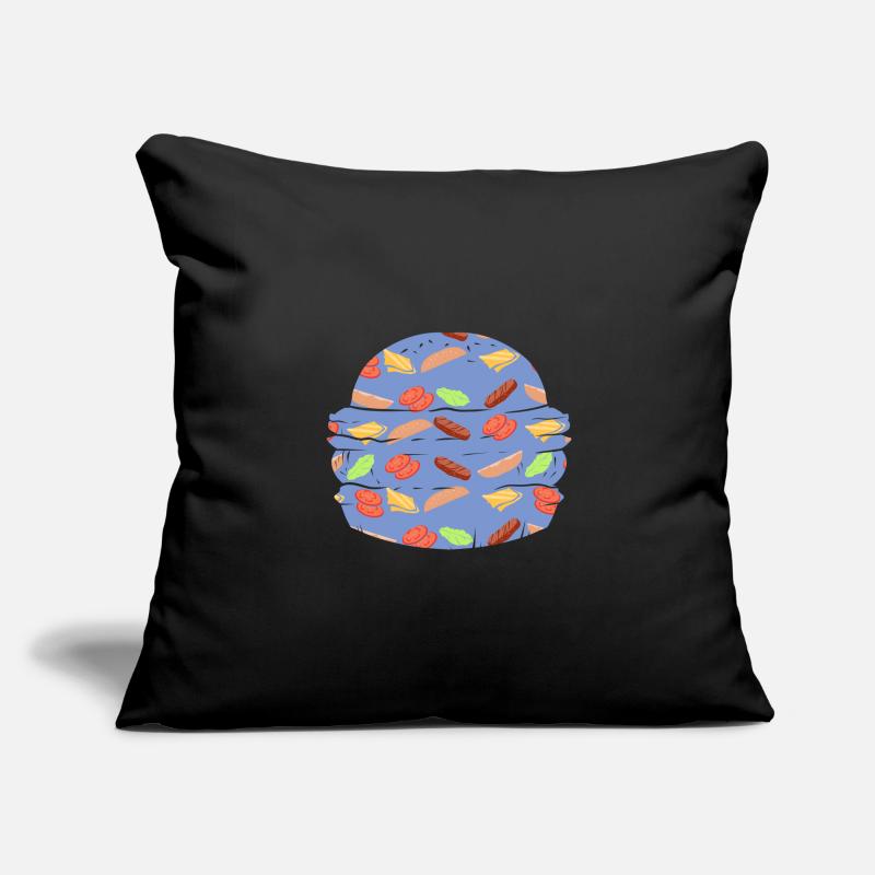 "BURGER" ~ pattern fast food hamburger Sofa pillowcase 17,3'' x 17,3'' (45 x 45 cm)