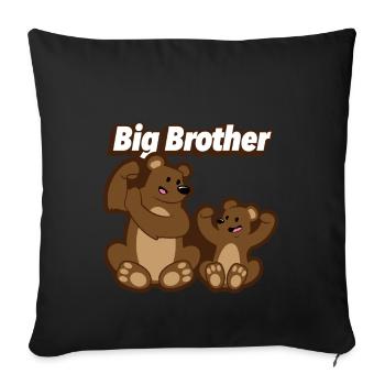Frères d'ours - grand frère - Housse de coussin décorative 45 x 45 cm - noir - Devant