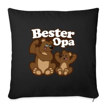 Grand-père et petit-fils - Grand-père est le plus grand - Housse de coussin décorative 45 x 45 cm - noir - Devant