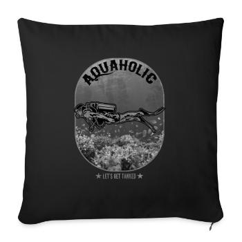 Aquaholic Scuba Diver - Sofa pillowcase 17,3'' x 17,3'' (45 x 45 cm) - black - Front