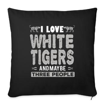 Tigre blanc Weißer Tiger - Housse de coussin décorative 45 x 45 cm - noir - Devant