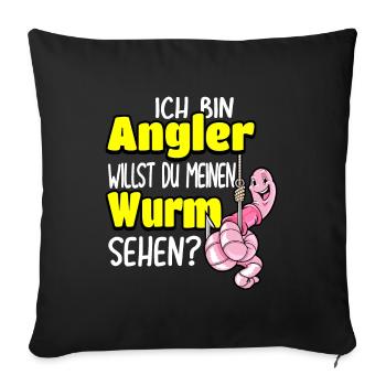 Pêcher - Je suis pêcheur tu veux mon ver - Housse de coussin décorative 45 x 45 cm - noir - Devant