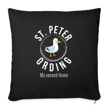 St. Peter Ording Seagull Lighthouse North Sea Gift - Sofa pillowcase 17,3'' x 17,3'' (45 x 45 cm) - black - Front