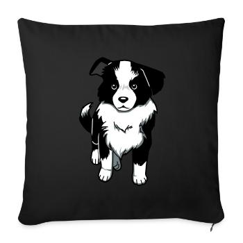 Border Collie Amateur de chiens Race de chiens - Housse de coussin décorative 45 x 45 cm - noir - Devant