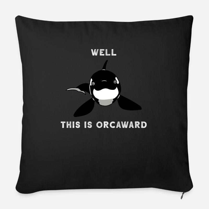 Orca Schwertwal Killerwal Raubtier Meerestier - Sofakissenbezug 45 x 45 cm - Schwarz