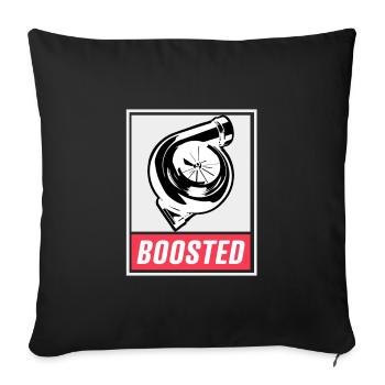 BOOSTED Turbocharger Boost Pressure Turbo Engine Gift - Sofa pillowcase 17,3'' x 17,3'' (45 x 45 cm) - black - Front