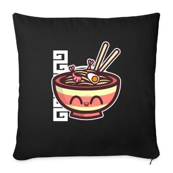 Love Ramen Noodles Kawaii Style design Gift - Sofa pillowcase 17,3'' x 17,3'' (45 x 45 cm) - black - Front