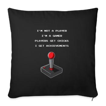 Cadeau de joueur de succès de joueur drôle - Housse de coussin décorative 45 x 45 cm - noir - Devant