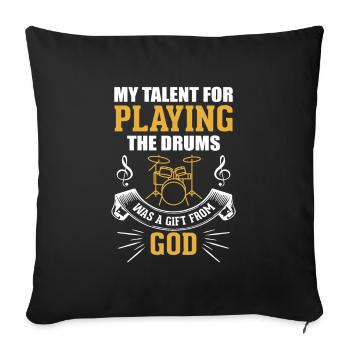 Christian Jesus Drummer Quote Saying Gift - Sofa pillowcase 17,3'' x 17,3'' (45 x 45 cm) - black - Front