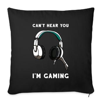Gaming Gamer Video Video Games Headset Gift - Sofa pillowcase 17,3'' x 17,3'' (45 x 45 cm) - black - Front