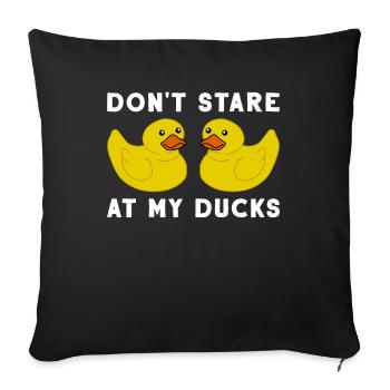 Ente Gummi Gummiente Entlein Bad Spielzeug Entchen - Sofakissenbezug 45 x 45 cm - Schwarz - Vorne