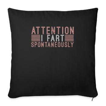 Attention, je pète spontanément ! Pétricité Pétricité Pups Pups - Housse de coussin décorative 45 x 45 cm - noir - Devant