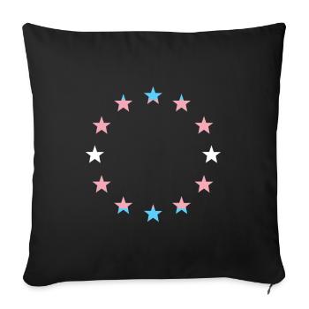 Drapeau europe drapeau arc-en-ciel transgenre - Housse de coussin décorative 45 x 45 cm - noir - Devant