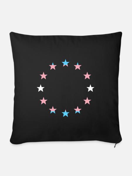 Europa Flagge Regenbogenflagge Transgender - Sofakissenbezug 45 x 45 cm - Schwarz