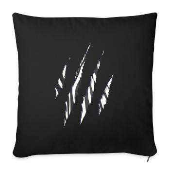 Zèbres motifs griffes motif - Housse de coussin décorative 45 x 45 cm - noir - Devant