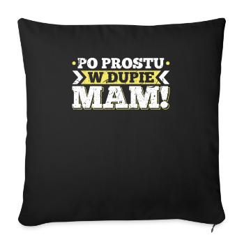 En langue polonaise, Polonais Polska polonais - Housse de coussin décorative 45 x 45 cm - noir - Devant