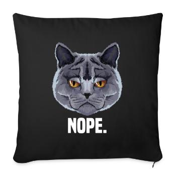 amoureux des chats british shorthair grincheux - Housse de coussin décorative 45 x 45 cm - noir - Devant