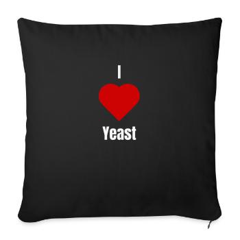 I love Yeast | Present for Pharma Scientists - Sofa pillowcase 17,3'' x 17,3'' (45 x 45 cm) - black - Front