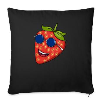 Lunettes de soleil fraise rouge Kawaii Summer Gardener - Housse de coussin décorative 45 x 45 cm - noir - Devant