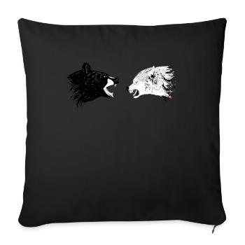 Wolf Bear Art Shirt Animal Gift Idea - Sofa pillowcase 17,3'' x 17,3'' (45 x 45 cm) - black - Front