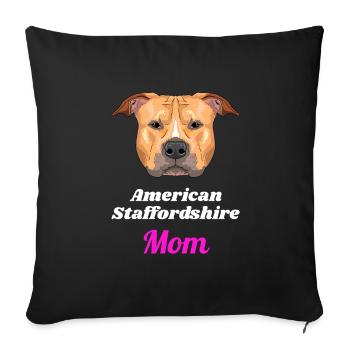 American Staffordshire - Housse de coussin décorative 45 x 45 cm - noir - Devant