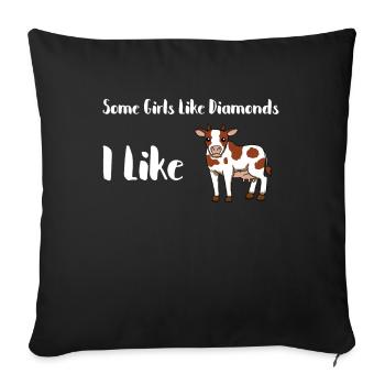 Cow cows girl farmer farm farmer gift - Sofa pillowcase 17,3'' x 17,3'' (45 x 45 cm) - black - Front