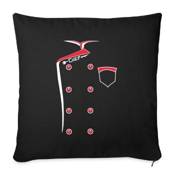 Chef Chef Chef Uniform Kitchen Gift - Sofa pillowcase 17,3'' x 17,3'' (45 x 45 cm) - black - Front