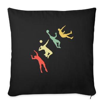 Retro Volleyball - Sofa pillowcase 17,3'' x 17,3'' (45 x 45 cm) - black - Front