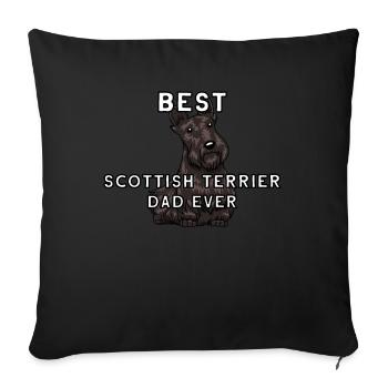 Scottish Terrier Dog Father Pet - Sofa pillowcase 17,3'' x 17,3'' (45 x 45 cm) - black - Front