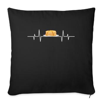 Pancake pancake pancake heartbeat - Sofa pillowcase 17,3'' x 17,3'' (45 x 45 cm) - black - Front