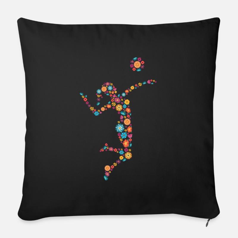 Volleyball Frau oder Mädchen - Sofakissenbezug 45 x 45 cm - Schwarz