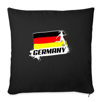 Football féminin 2019  - Housse de coussin décorative 45 x 45 cm - noir - Devant