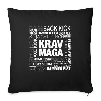 Krav Maga Words - Sofa pillowcase 17,3'' x 17,3'' (45 x 45 cm) - black - Front