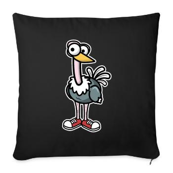 Ostrich - Sofa pillowcase 17,3'' x 17,3'' (45 x 45 cm) - black - Front