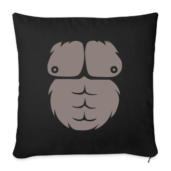 Costume de coffre de gorille Singe Muscles Outfit Zoo - Housse de coussin décorative 45 x 45 cm - noir - Devant