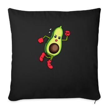 Avocat Avocardio Cardio Running Entraînement Fitness - Housse de coussin décorative 45 x 45 cm - noir - Devant