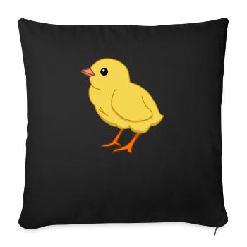 Küken Hühnchen Hühner Piepen Bauernhof Landwirt - Sofakissenbezug 45 x 45 cm - Schwarz - Vorne