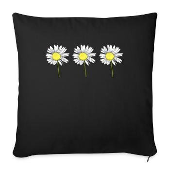 Marguerite fleur fleurs marguerites jardin - Housse de coussin décorative 45 x 45 cm - noir - Devant