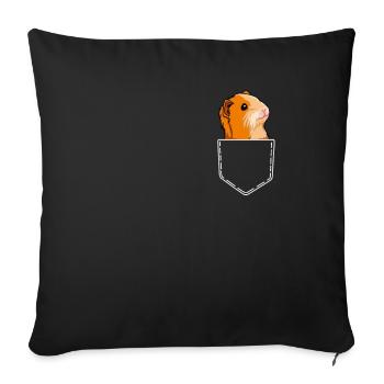 Cadeau cochon d'Inde cochon d'Inde - Housse de coussin décorative 45 x 45 cm - noir - Devant