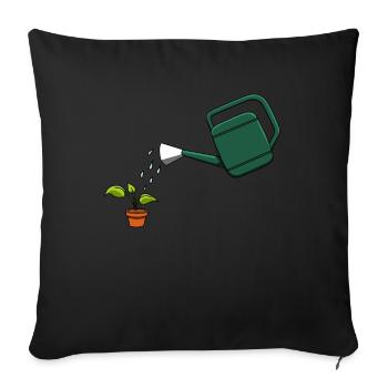 Garden gardening watering flowers plant - Sofa pillowcase 17,3'' x 17,3'' (45 x 45 cm) - black - Front