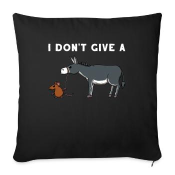 Rat âne âne humour pun cadeau - Housse de coussin décorative 45 x 45 cm - noir - Devant