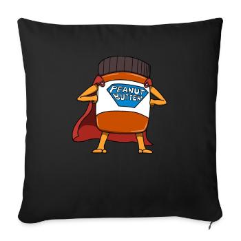 Biscuit au beurre de cacahuètes - Housse de coussin décorative 45 x 45 cm - noir - Devant