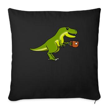 Tee Dinosaurier T Rex Tyrannosaurus Wortspiel - Sofakissenbezug 45 x 45 cm - Schwarz - Vorne